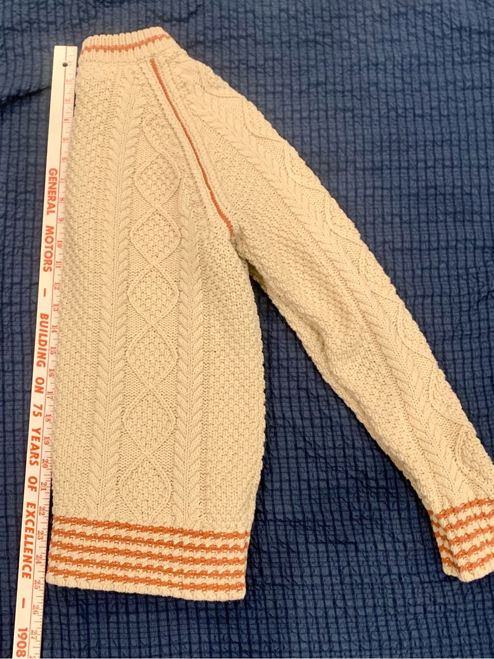 L.L.Bean Signature Cotton Fisherman Sweater Cable Knit size L Women’s - Picture 8 of 14